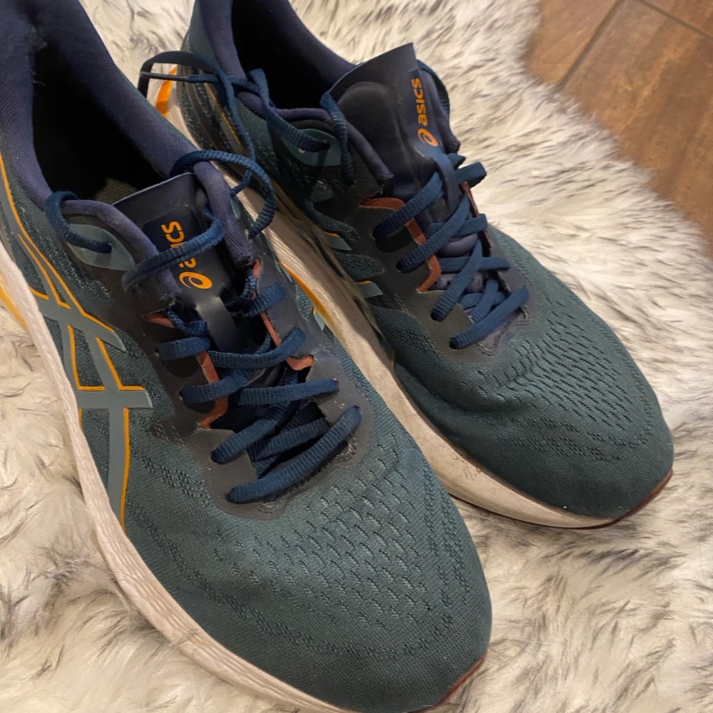 Asics GT-2000 12 Dark Teal and Orange Athletic Shoes
